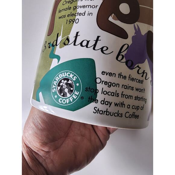 STARBUCKS 1997 States of Bean OREGON Collector's Series Large 20oz Coffee Mug - Picture 4 of 10